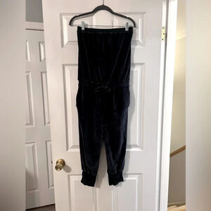 Marc By Marc Jacobs Swimwear Womens Velour Cropped Strapless Black Jumpsuit Sz S